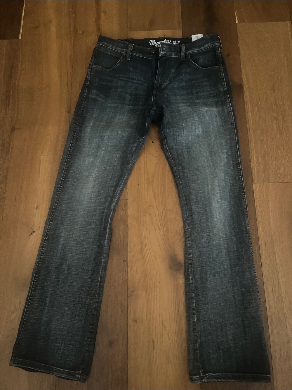 Wrangler RETRO Men’s Slim Boot Jeans in Faded Dark Blue